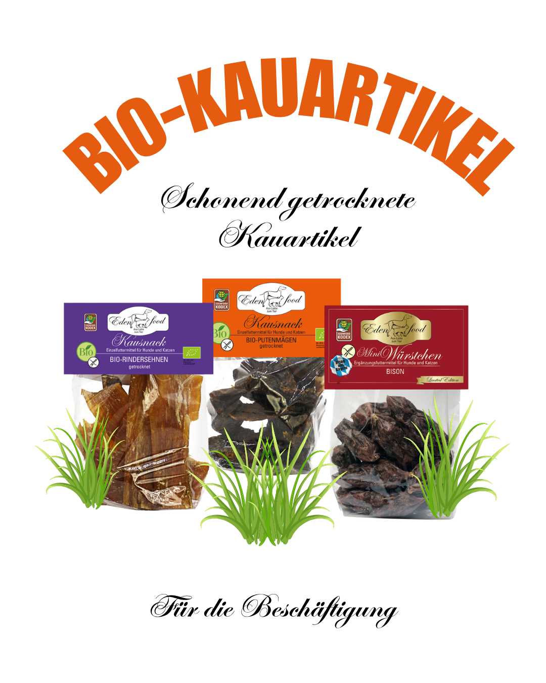 Edenfood Bio-Kauartikel für Katzen – natürliche Beschäftigung ohne künstliche Zusatzstoffe