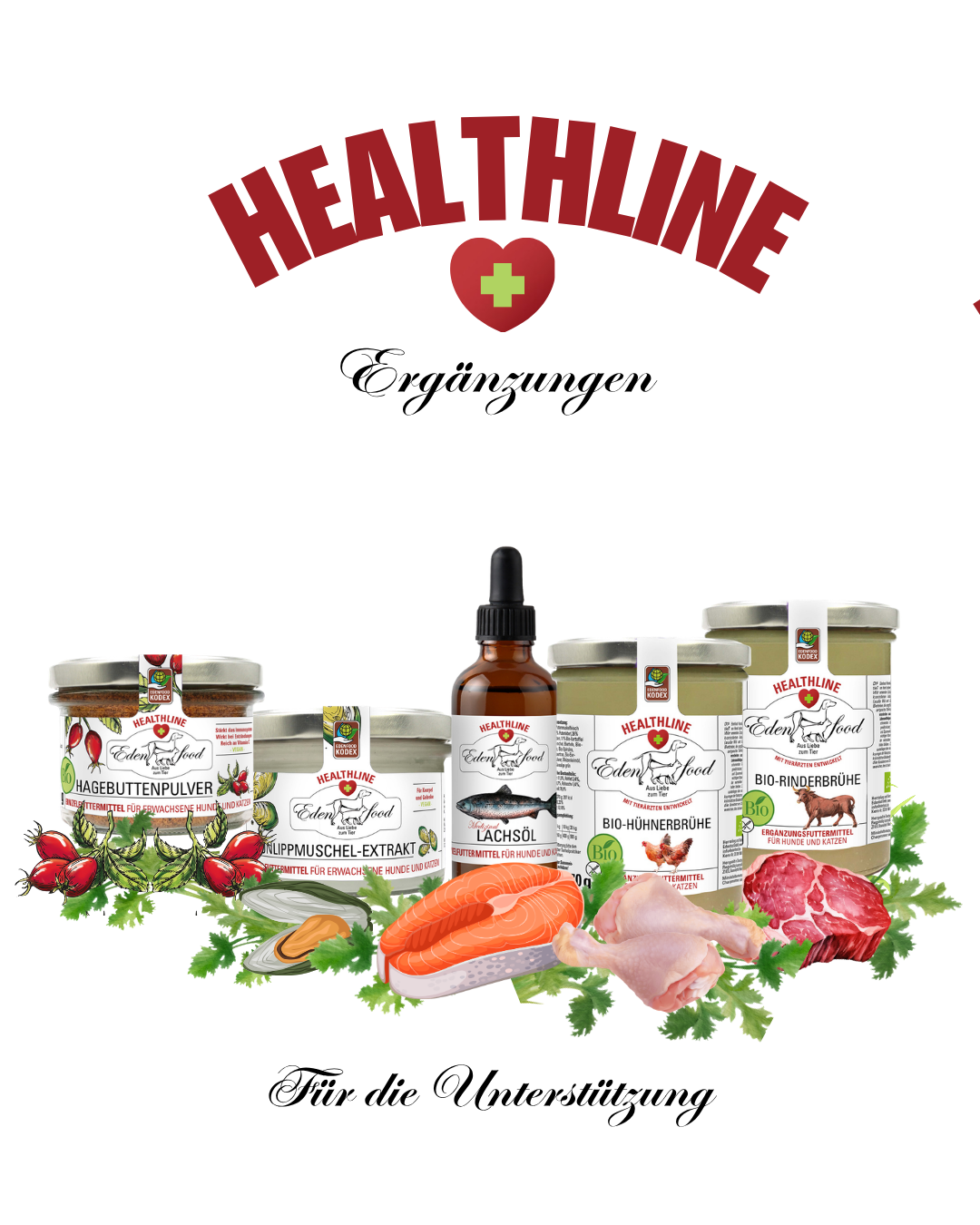 Edenfood Healthline Nahrungsergänzungen – gezielte natürliche Unterstützung für Katzen