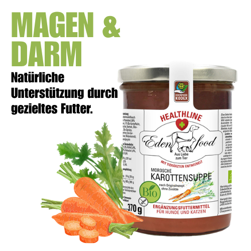 Edenfood Healthline Magen und Darm – Morosche Karottensuppe nach Originalrezept – natürliche Unterstützung bei Magen-Darm-Problemen beim Hund ohne Zusatzstoffe