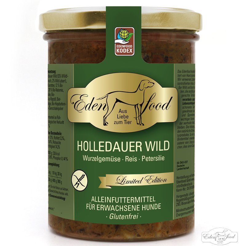 Hundemenü Holledauer Wild - Wildmuskelfleisch, Bio-Karotte, Bio-Past, 9,50 €