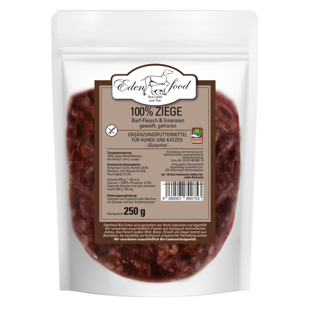 100% BARF Ziege-Innereien von Edenfood box