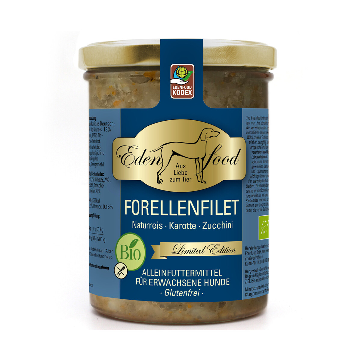 Edenfood Hundemenü Forellenfilet - limted Edition, 370g