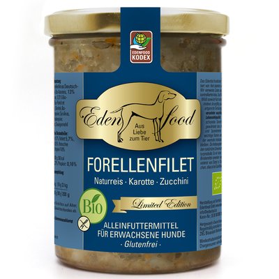 Hundemenü Bio-Forellenfilet - limited edition (370g)