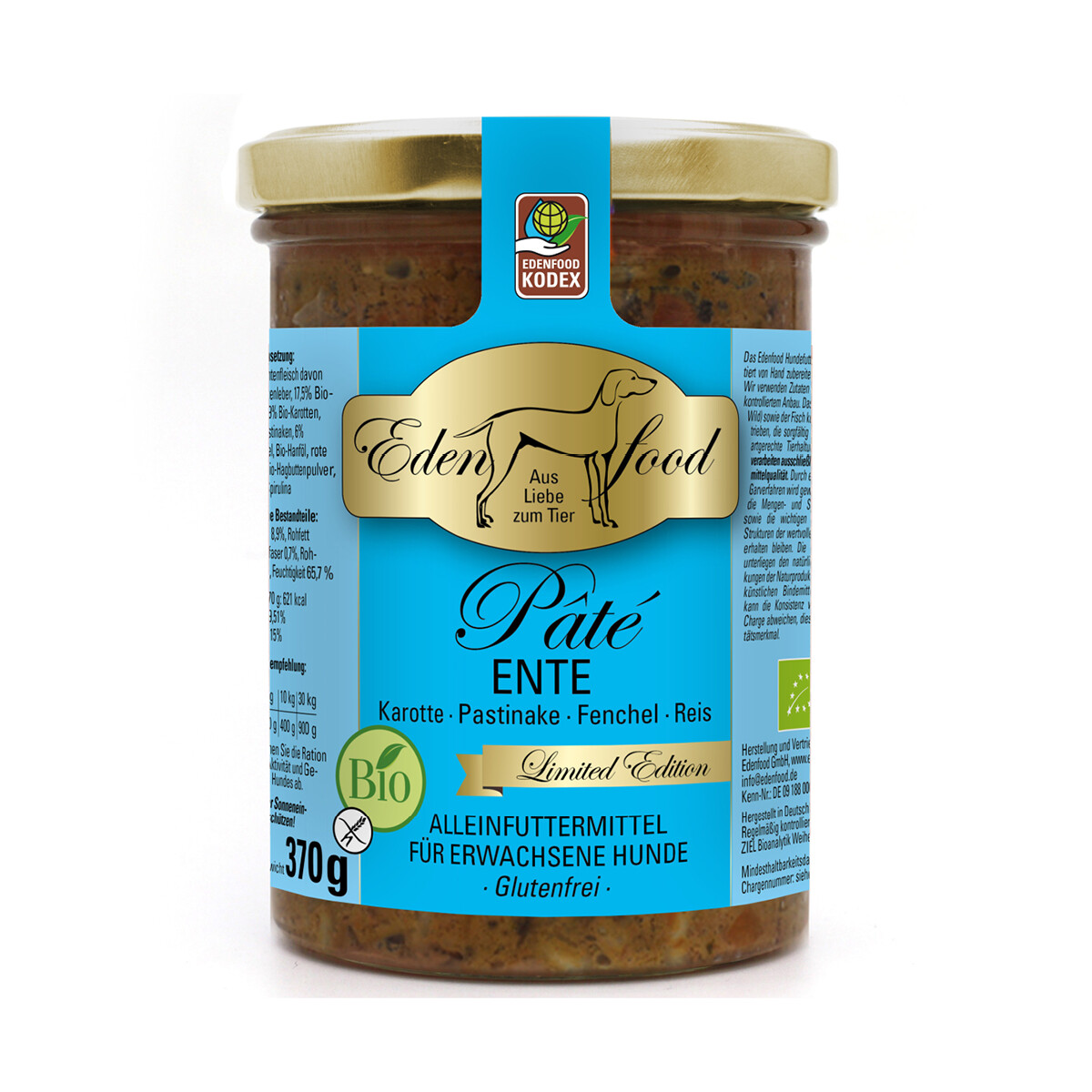 Limitiertes Bio-Hundemenü Ente Pâté im...
