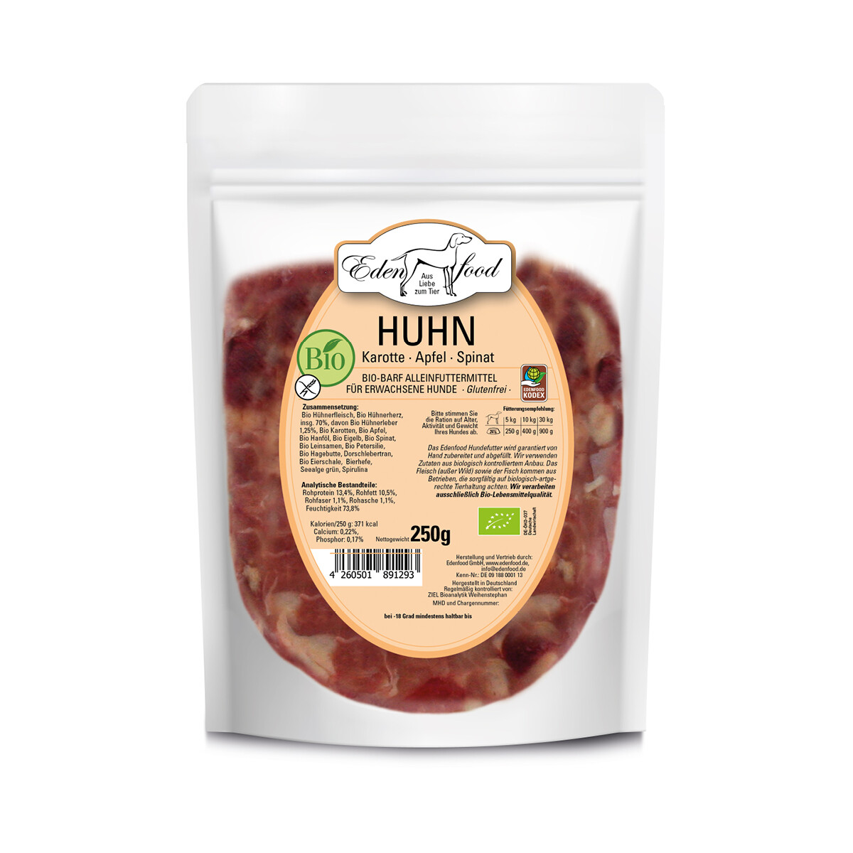 Bio-BARF Menü Bio-Huhn von Edenfood