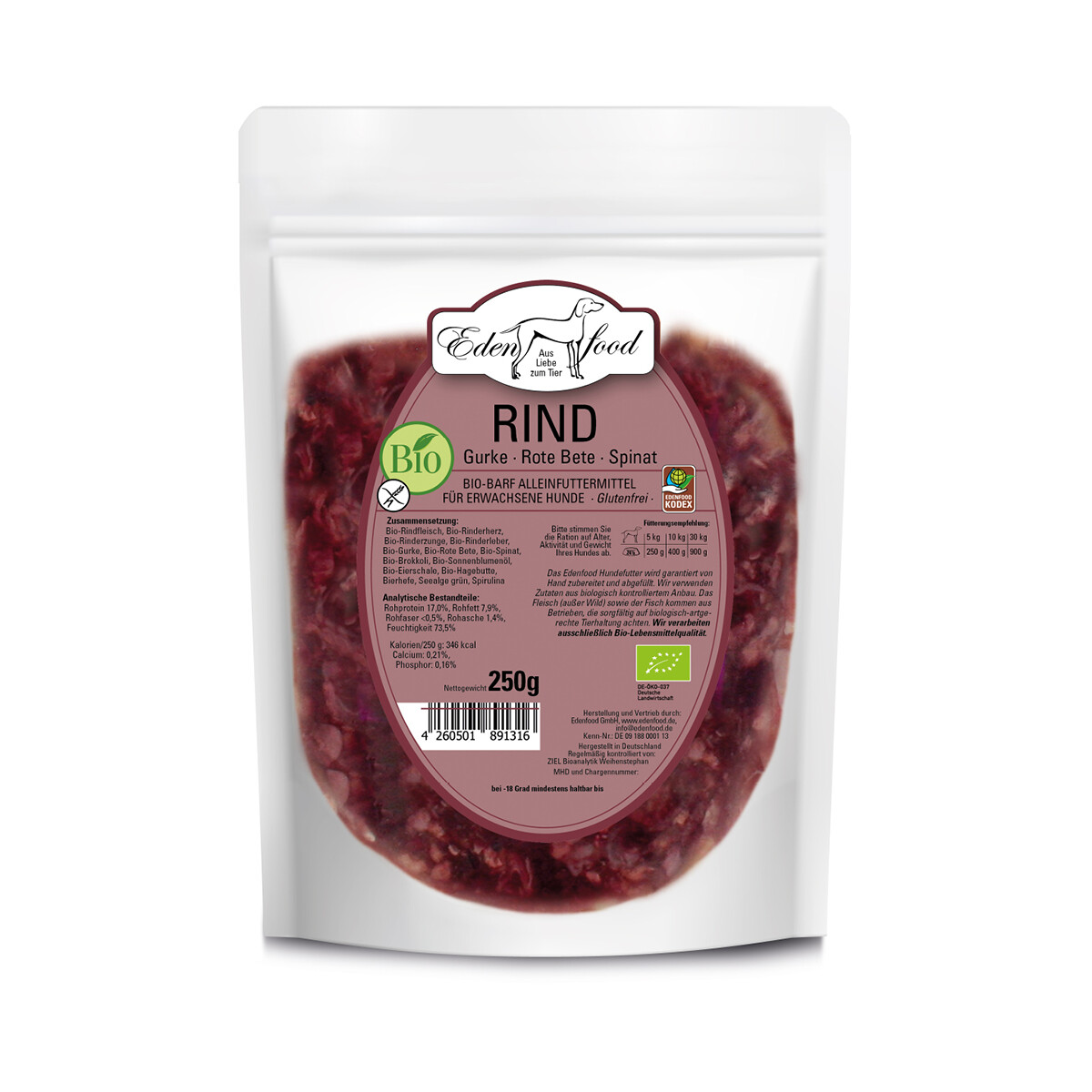 Bio-BARF Menü Bio-Rind von Edenfood