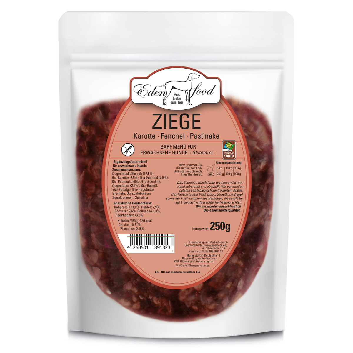 Bio-BARF Menü Ziege von Edenfood