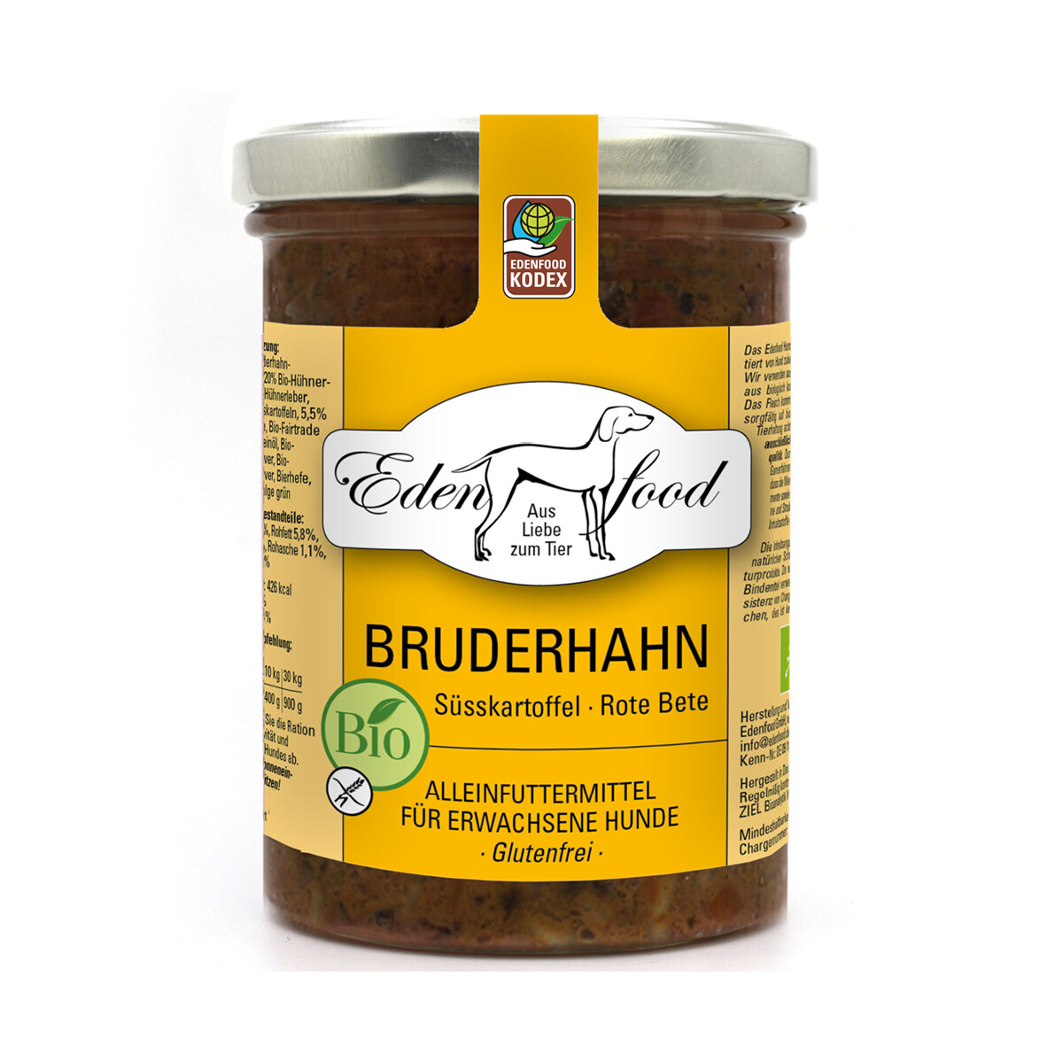 Edenfood Hundefutter Bio Bruderhahn 370g
