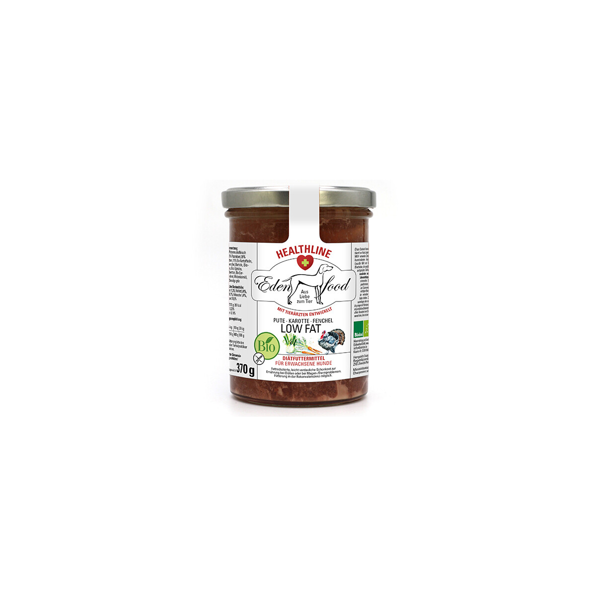 Bio-Healthline Low Fat Hundemenü - Pute 370g von...
