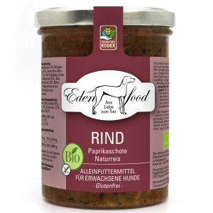 Bild von Bio-Rindfleisch, Paprika und Naturreis im Glas...