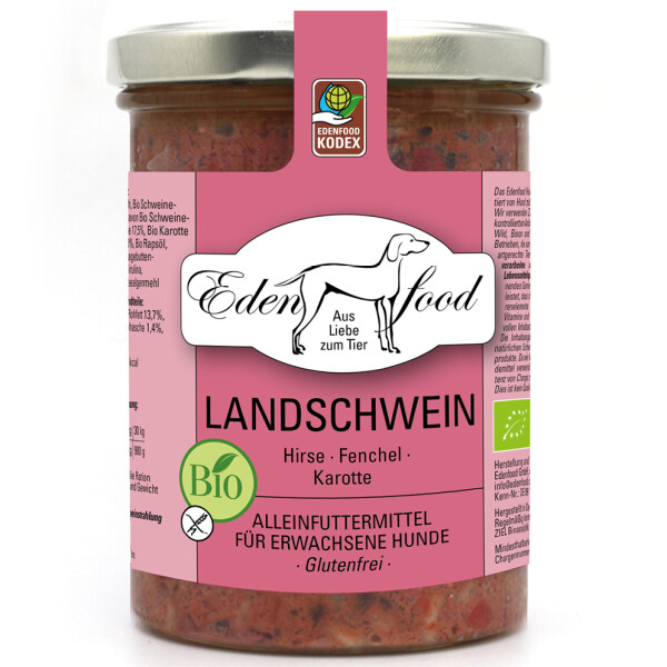 Edenfood Hundefutter Bio Landschwein 370g