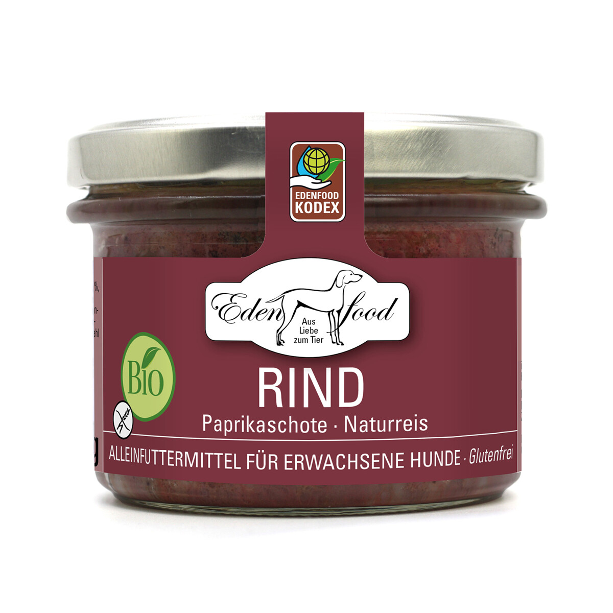 Edenfood Hundefutter Bio-Rind (Bio-Rindfleisch, Paprika...