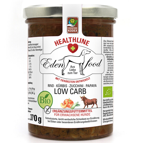 Bio-Healthline Low Carb Hundemen Rind | Getreidearmes Ditfutter fr, 6,72