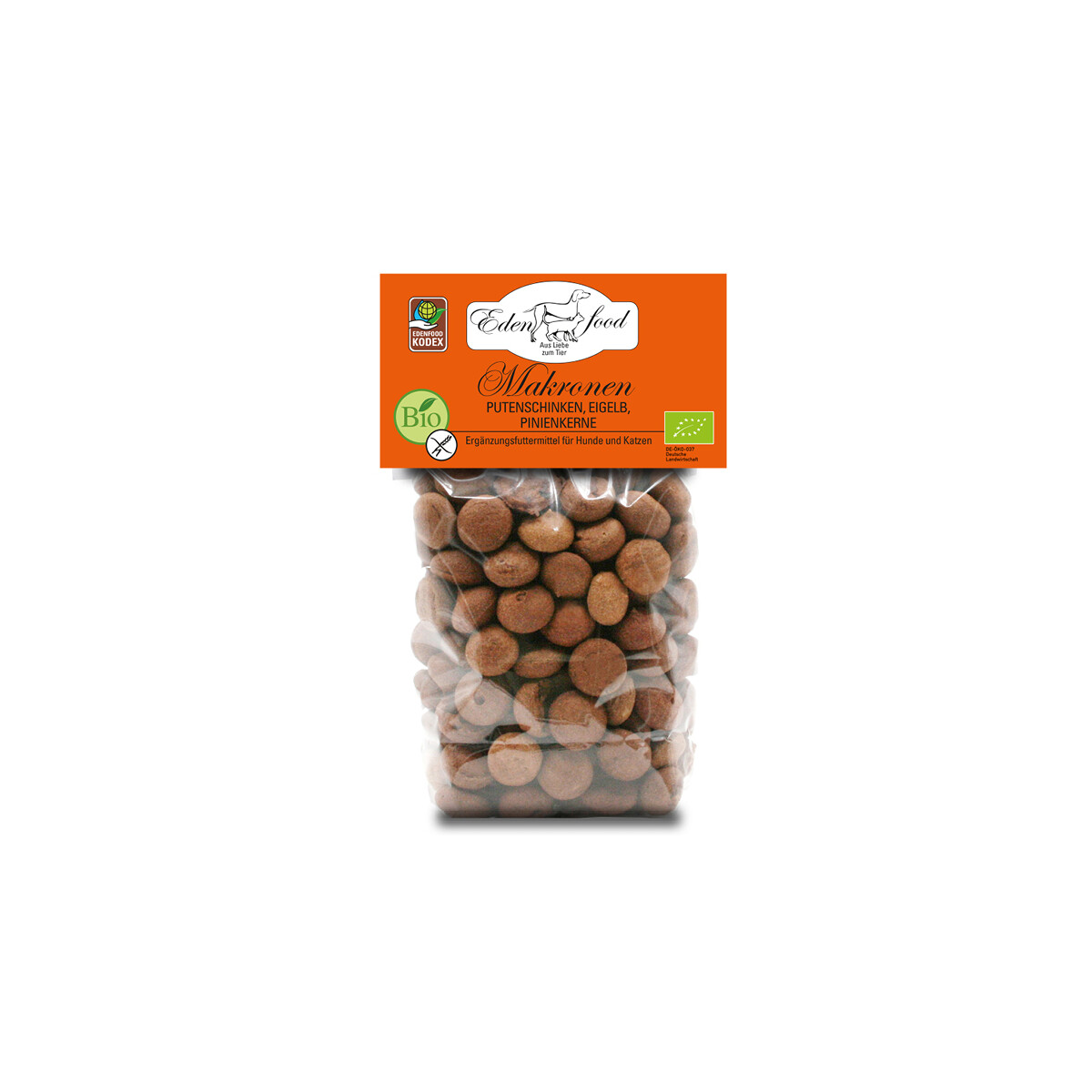 Bio-Mini-Makronen für Hunde und Katzen mit Putenschinke