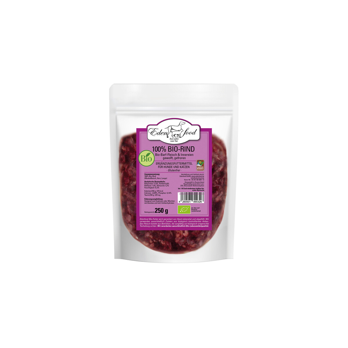 100% BARF Bio-Rind-Innereien von Edenfood