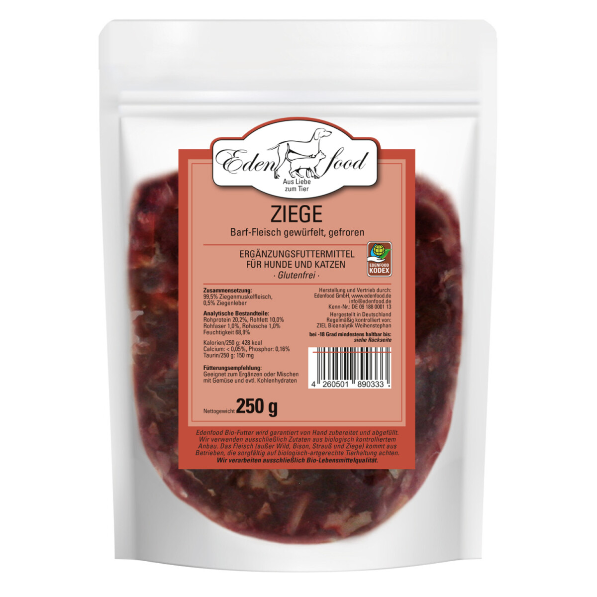 100% BARF Ziege von Edenfood box