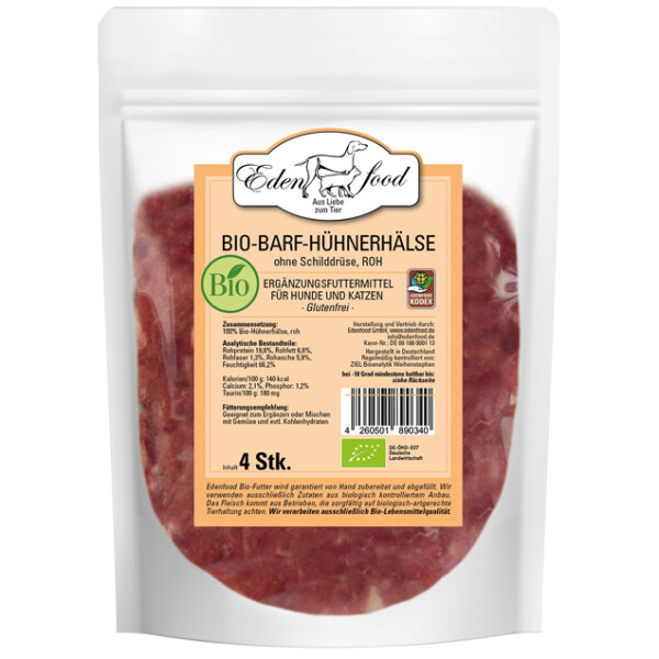100% BARF Bio-Hühnerhälse (150g)