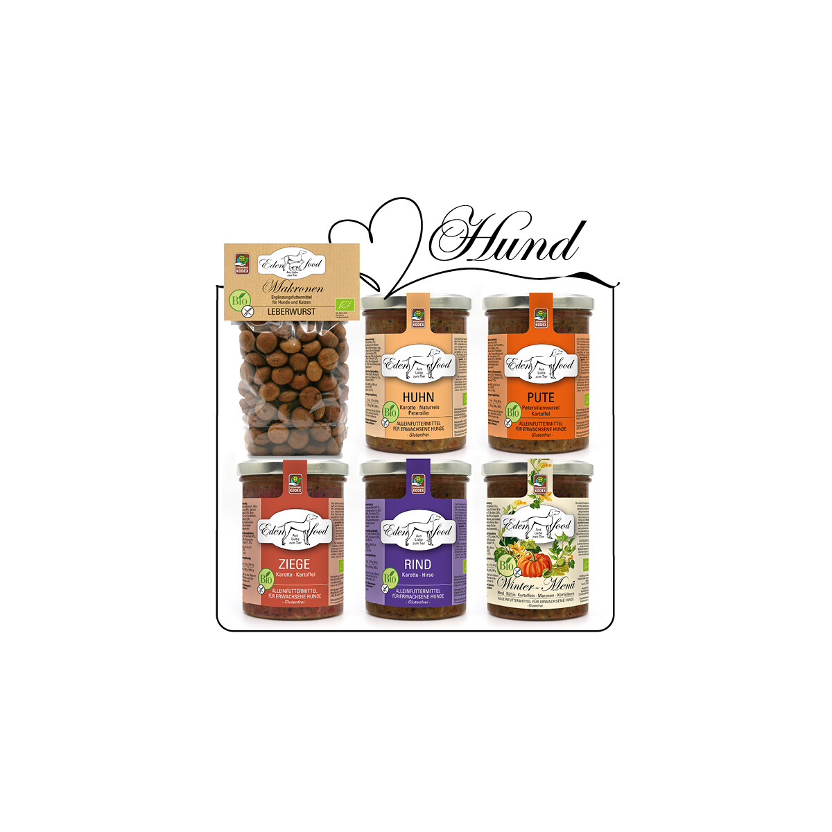 Edenfood Probierpaket für Hunde mit 5 x 370 g...
